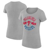 Philadelphia Phillies G-III 4Her by Carl Banks Women's Super-Slim Fit Lightweight City Graphic T-Shirt - Heather Gray - MLB Online