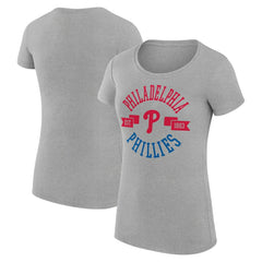 Philadelphia Phillies G-III 4Her by Carl Banks Women's Super-Slim Fit Lightweight City Graphic T-Shirt - Heather Gray - MLB Online