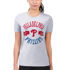 Philadelphia Phillies G-III 4Her by Carl Banks Women's Super-Slim Fit Lightweight City Graphic T-Shirt - Heather Gray - MLB Online