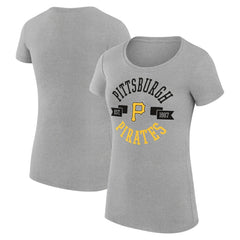 Pittsburgh Pirates G-III 4Her by Carl Banks Women's Super-Slim Fit Lightweight City Graphic T-Shirt - Heather Gray - MLB on Sale