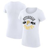Pittsburgh Pirates G-III 4Her by Carl Banks Women's Super-Slim Fit Lightweight City Graphic T-Shirt - White - MLB Sale