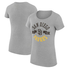 San Diego Padres G-III 4Her by Carl Banks Women's Super-Slim Fit Lightweight City Graphic T-Shirt - Heather Gray - MLB Sale