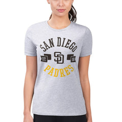 San Diego Padres G-III 4Her by Carl Banks Women's Super-Slim Fit Lightweight City Graphic T-Shirt - Heather Gray - MLB Sale