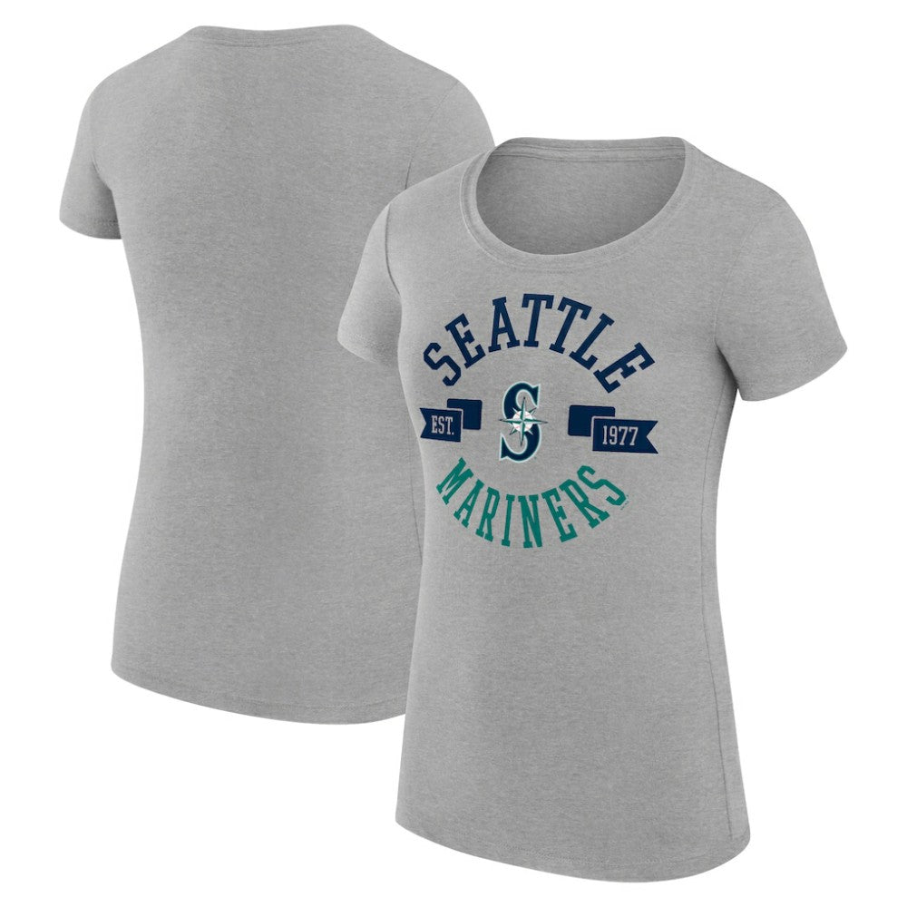 Seattle Mariners G-III 4Her by Carl Banks Women's Super-Slim Fit Lightweight City Graphic T-Shirt - Heather Gray - MLB Online