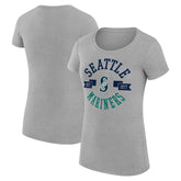 Seattle Mariners G-III 4Her by Carl Banks Women's Super-Slim Fit Lightweight City Graphic T-Shirt - Heather Gray - MLB Online
