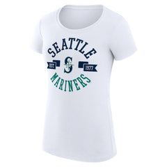 Seattle Mariners G-III 4Her by Carl Banks Women's Super-Slim Fit Lightweight City Graphic T-Shirt - White - MLB Sale