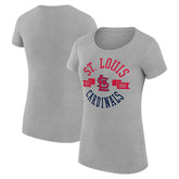 St. Louis Cardinals G-III 4Her by Carl Banks Women's Super-Slim Fit Lightweight City Graphic T-Shirt - Heather Gray - MLB Sale