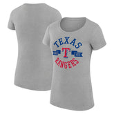 Texas Rangers G-III 4Her by Carl Banks Women's Super-Slim Fit Lightweight City Graphic T-Shirt - Heather Gray - MLB Discount