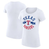 Texas Rangers G-III 4Her by Carl Banks Women's Super-Slim Fit Lightweight City Graphic T-Shirt - White - MLB Online