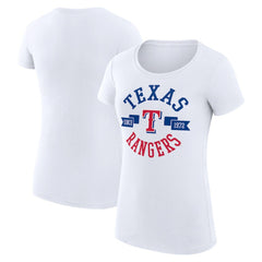 Texas Rangers G-III 4Her by Carl Banks Women's Super-Slim Fit Lightweight City Graphic T-Shirt - White - MLB Online