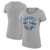 Toronto Blue Jays G-III 4Her by Carl Banks Women's Super-Slim Fit Lightweight City Graphic T-Shirt - Heather Gray - MLB Discount