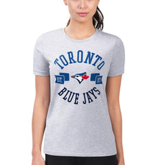 Toronto Blue Jays G-III 4Her by Carl Banks Women's Super-Slim Fit Lightweight City Graphic T-Shirt - Heather Gray - MLB Discount