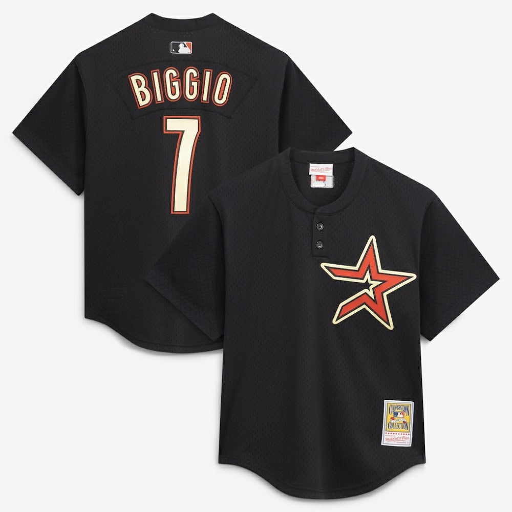 Craig Biggio Houston Astros Mitchell & Ness Authentic Batting Practice Jersey - Black - Mitchell & Ness on Sale