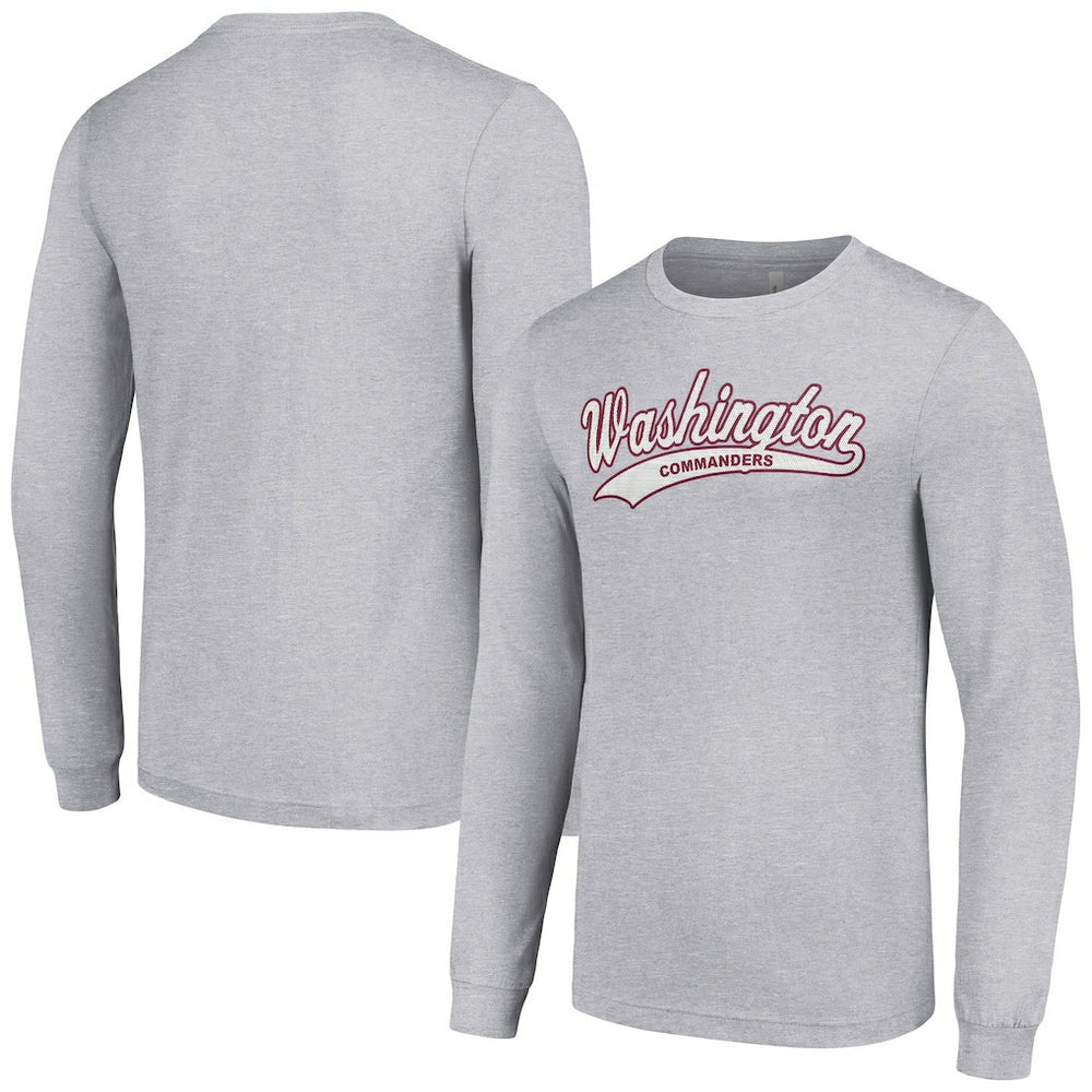 Washington Commanders Starter Tailsweep Long Sleeve T-Shirt Heather Gray