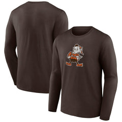 Cleveland Browns Throwback Long Sleeve T-Shirt Brown