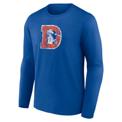 Denver Broncos Throwback Long Sleeve T-Shirt Royal