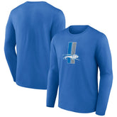 Detroit Lions Throwback Long Sleeve T-Shirt Blue