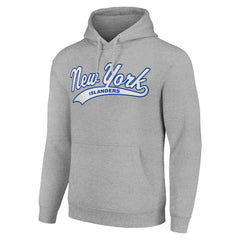 New York Islanders Starter Tailsweep Fleece Tri-Blend Pullover Hoodie - Heather Gray - NHL 200652696