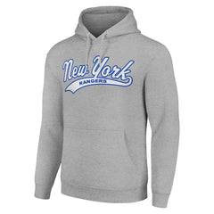 New York Rangers Starter Tailsweep Fleece Tri-Blend Pullover Hoodie - Heather Gray - NHL 200652697