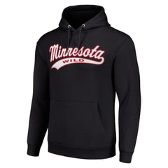 Minnesota Wild Starter Tailsweep Fleece Tri-Blend Pullover Hoodie - Black - NHL 200652719
