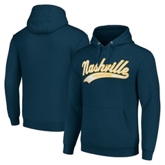 Nashville Predators Starter Tailsweep Fleece Tri-Blend Pullover Hoodie - Navy - NHL 200652731