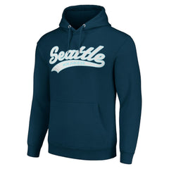 Seattle Kraken Starter Tailsweep Fleece Tri-Blend Pullover Hoodie - Deep Sea Blue - NHL 200652732