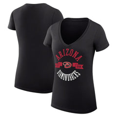 Arizona Diamondbacks G-III 4Her by Carl Banks Women's Super-Slim Fit Lightweight City Graphic V-Neck T-Shirt - Black - MLB Lifestyle