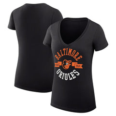 Baltimore Orioles G-III 4Her by Carl Banks Women's Super-Slim Fit Lightweight City Graphic V-Neck T-Shirt - Black - MLB Online