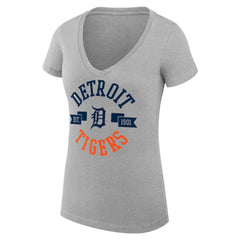 Detroit Tigers G-III 4Her by Carl Banks Women's Super-Slim Fit Lightweight City Graphic V-Neck T-Shirt - Heather Gray - MLB Online