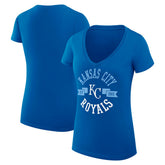 Kansas City Royals G-III 4Her by Carl Banks Women's Super-Slim Fit Lightweight City Graphic V-Neck T-Shirt - Royal - MLB Lifestyle
