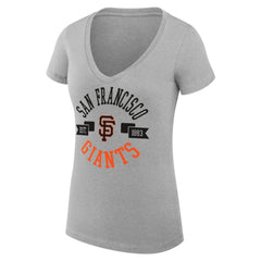 San Francisco Giants G-III 4Her by Carl Banks Women's Super-Slim Fit Lightweight City Graphic V-Neck T-Shirt - Heather Gray - MLB Online