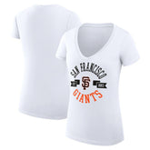 San Francisco Giants G-III 4Her by Carl Banks Women's Super-Slim Fit Lightweight City Graphic V-Neck T-Shirt - White - MLB Lifestyle