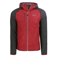 Cincinnati Reds Cutter & Buck Stars & Stripes Mainsail Sweater-Knit Full-Zip Hoodie - Heather Red/Heather Charcoal - MLB Sale