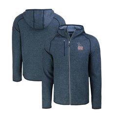 Los Angeles Dodgers Cutter & Buck Stars & Stripes Mainsail Sweater-Knit Full-Zip Hoodie - Heather Navy - MLB Lifestyle