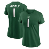 Nike Sauce Gardner New York Jets Women's Player Name & Number T-Shirt Green