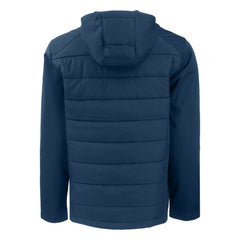 Chicago Cubs Cutter & Buck Stars & Stripes Big & Tall Evoke Hybrid Eco Softshell Recycled Full-Zip Hoodie Jacket - Navy - MLB Sale