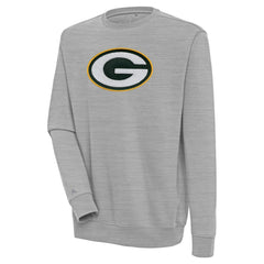 Green Bay Packers Antigua Victory Crewneck Pullover Sweatshirt Heather Gray