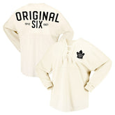 Toronto Maple Leafs Fanatics Women's Original Six Lace-Up Spirit Jersey Long Sleeve T-Shirt - Cream - NHL 200668345