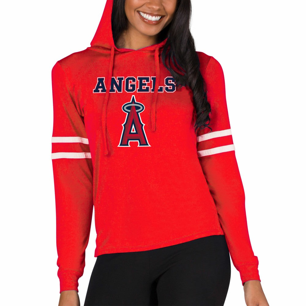 Los Angeles Angels Concepts Sport Women's Marathon Lightweight Lounge Pullover Hoodie - Red - MLB Sale