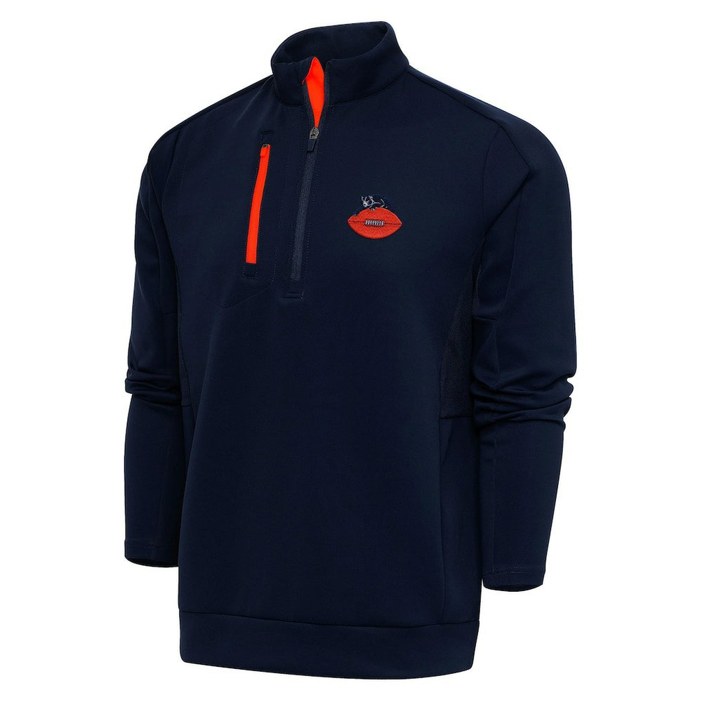 Chicago Bears Adult Throwback Logo Generation Quarter-Zip Pullover Top Navy