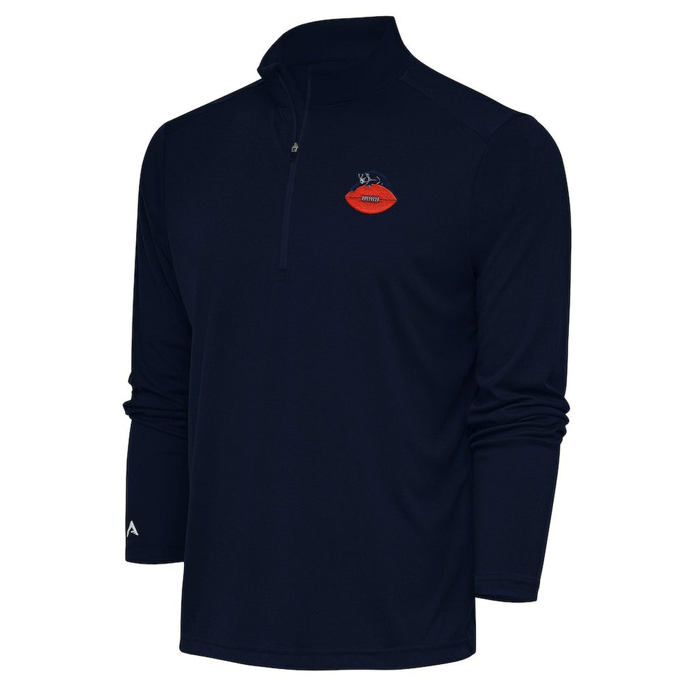 Chicago Bears Adult Throwback Logo Tribute Quarter-Zip Pullover Navy