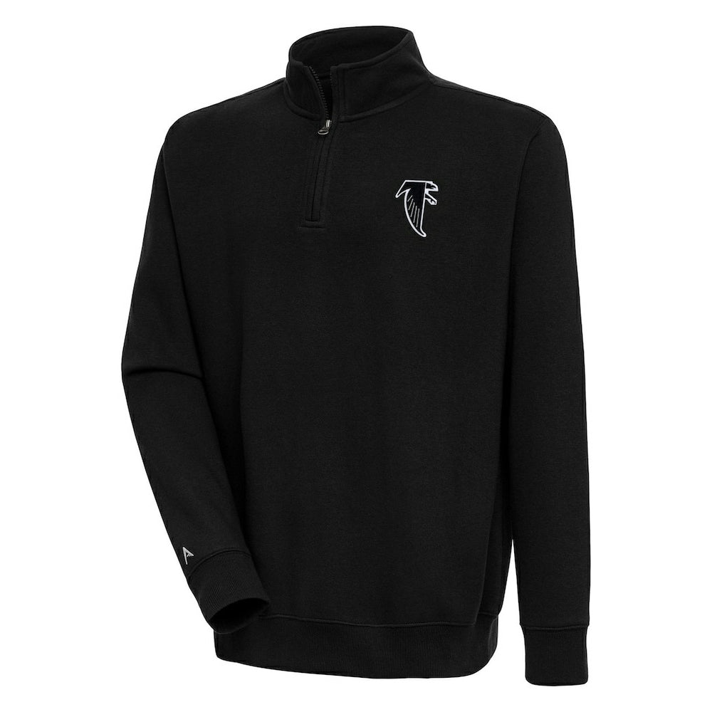 Atlanta Falcons Adult Throwback Logo Victory Quarter-Zip Pullover Top Black