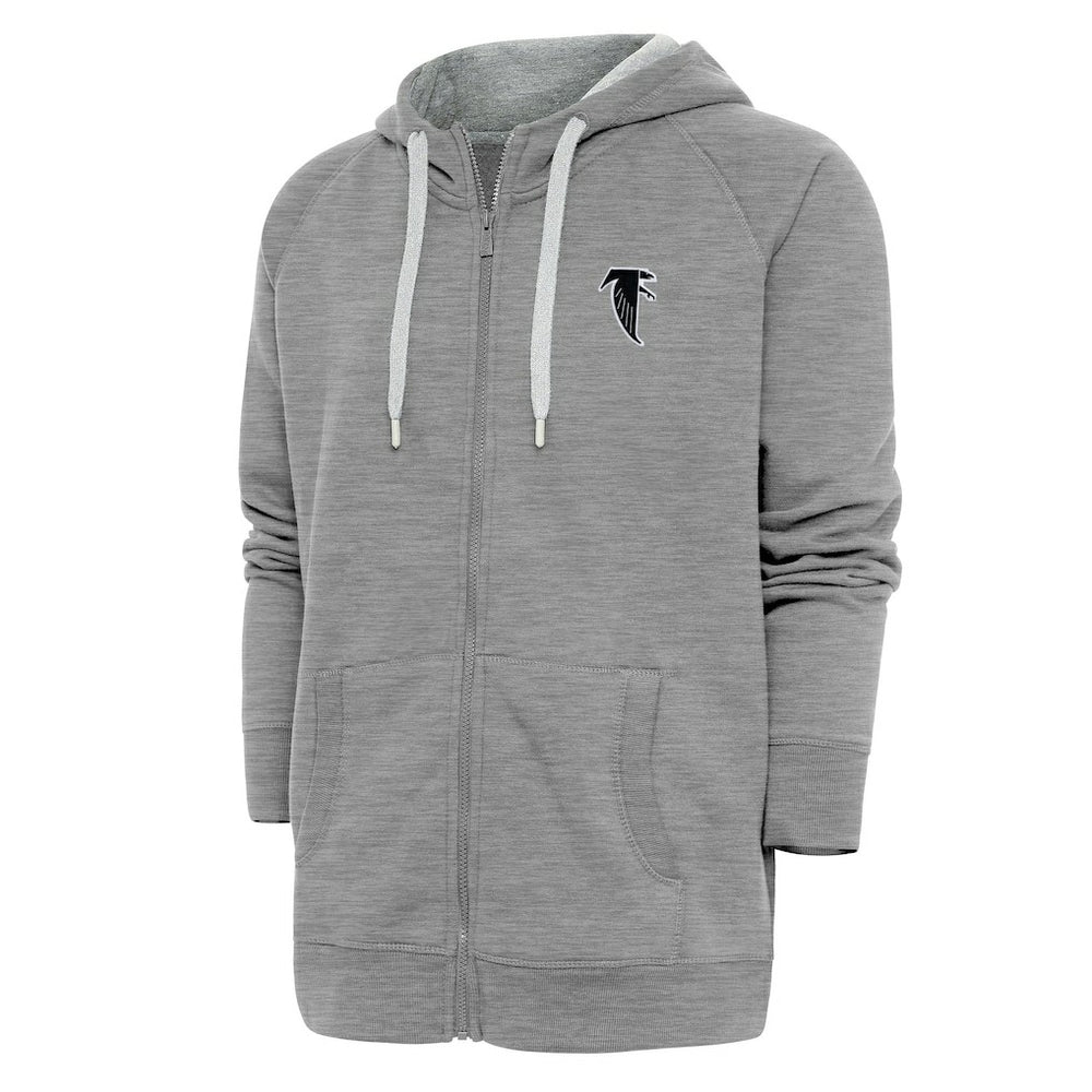 Atlanta Falcons Adult Throwback Logo Victory Full-Zip Hoodie Heather Gray