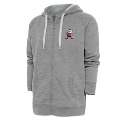 Cleveland Browns Adult Throwback Logo Victory Full-Zip Hoodie Heather Gray