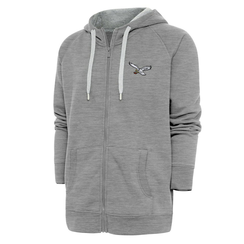 Philadelphia Eagles Adult Throwback Logo Victory Full-Zip Hoodie Heather Gray