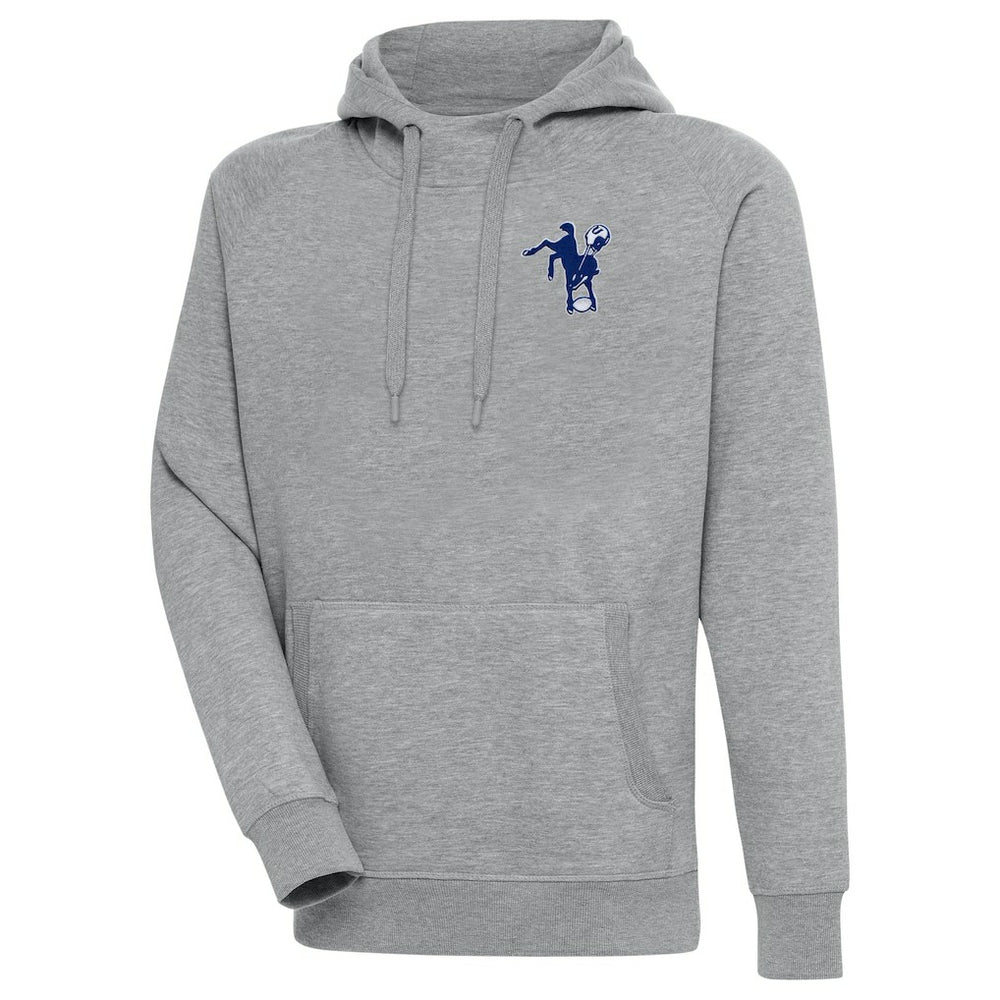 Indianapolis Colts Adult Throwback Logo Victory Pullover Hoodie Heather Gray