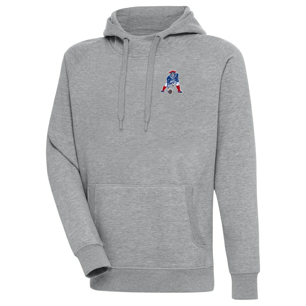 New England Patriots Adult Throwback Logo Victory Pullover Hoodie Heather Gray