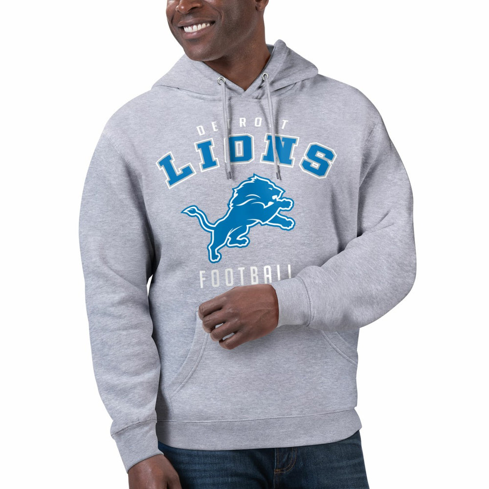 Detroit Lions Starter Unisex Logo Graphic Pullover Hoodie Heather Gray