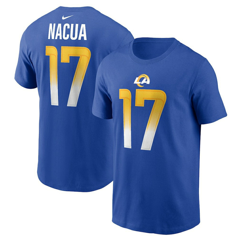 Nike Puka Nacua Los Angeles Rams Player Name & Number T-Shirt Royal