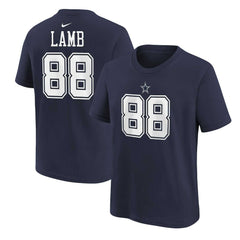 Nike CeeDee Lamb Dallas Cowboys Preschool Player Name & Number T-Shirt Navy